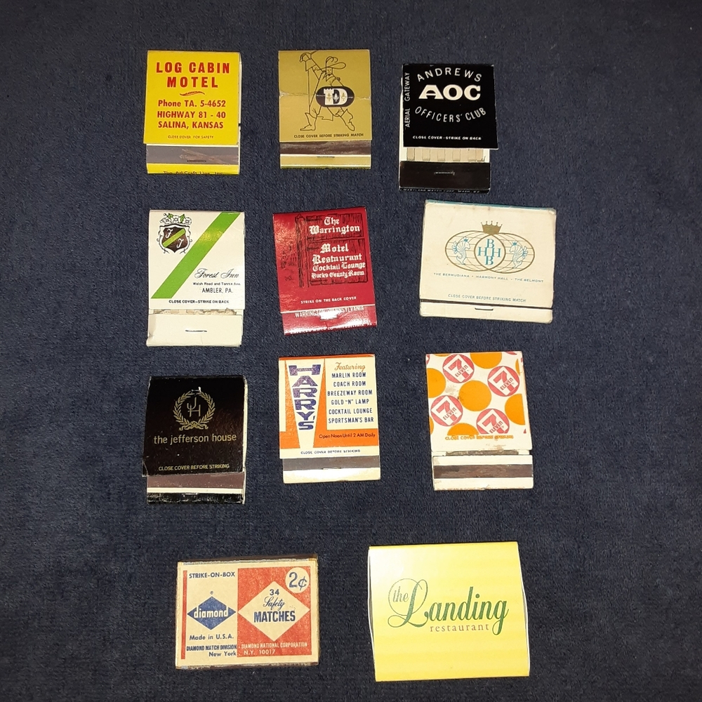 Vintage Matchbooks Bundle,  21 pcs.